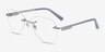 Ride Silver Light Gray MetalEyeglass Frames from EyeBuyDirect, Angle View