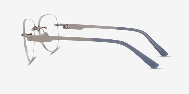 Ride Silver Light Gray MetalEyeglass Frames from EyeBuyDirect, Side View