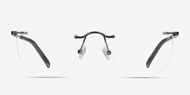 Ritzy Black MetalEyeglass Frames from EyeBuyDirect, Front View