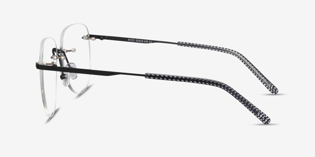 Ritzy Black MetalEyeglass Frames from EyeBuyDirect, Side View