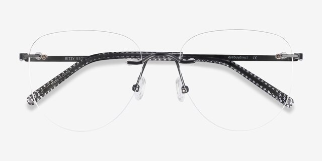 Ritzy Black MetalEyeglass Frames from EyeBuyDirect, Closed View