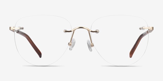 Ritzy Gold MetalEyeglass Frames from EyeBuyDirect, Front View