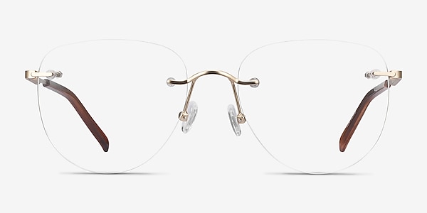 Ritzy Gold Metal Eyeglass Frames