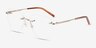 Ritzy Gold MetalEyeglass Frames from EyeBuyDirect, Angle View