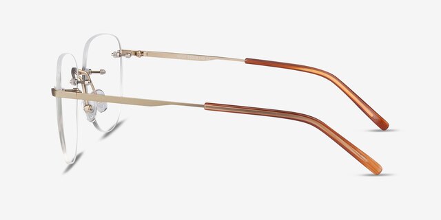 Ritzy Gold MetalEyeglass Frames from EyeBuyDirect, Side View