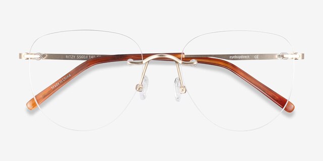 Ritzy Gold MetalEyeglass Frames from EyeBuyDirect, Closed View