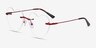 Amore Burgundy MetalEyeglass Frames from EyeBuyDirect, Angle View