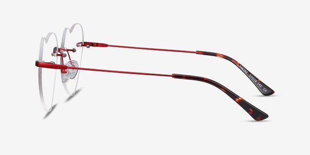 Amore Burgundy MetalEyeglass Frames from EyeBuyDirect, Side View