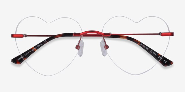 Amore Burgundy MetalEyeglass Frames from EyeBuyDirect, Closed View