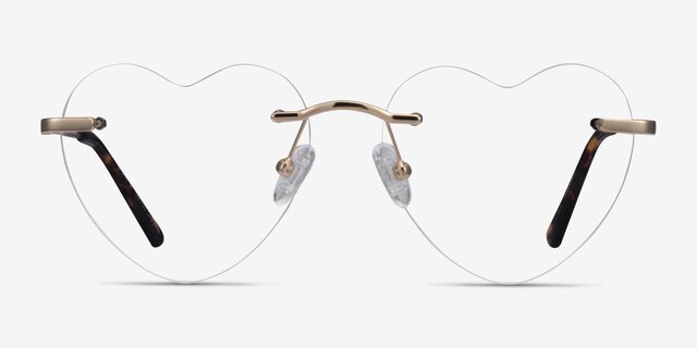 Amore Gold MetalEyeglass Frames from EyeBuyDirect, Front View