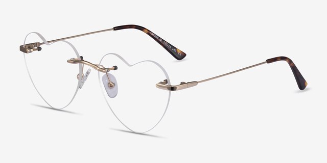 Amore Gold MetalEyeglass Frames from EyeBuyDirect, Angle View