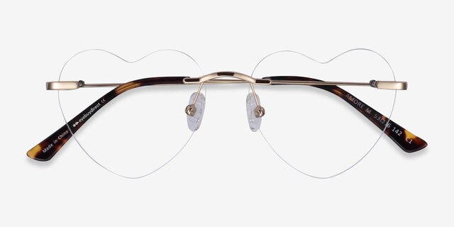 Amore Gold MetalEyeglass Frames from EyeBuyDirect, Closed View
