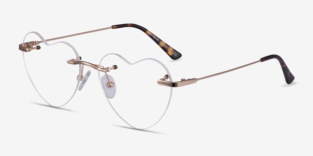 Amore Rose Gold MetalEyeglass Frames from EyeBuyDirect, Angle View
