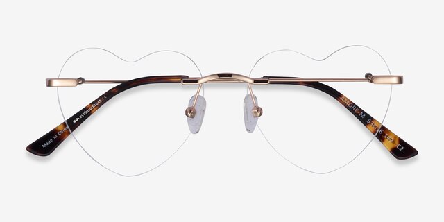Amore Rose Gold MetalEyeglass Frames from EyeBuyDirect, Closed View