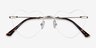 Amore Argenté MétalMontures de lunettes de vue d'EyeBuyDirect, Vue Rapprochée