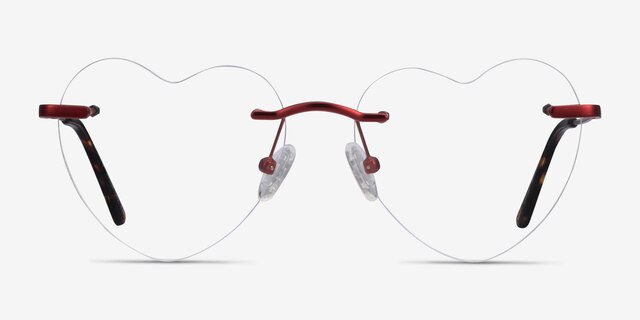 Amore Red MetalEyeglass Frames from EyeBuyDirect, Front View