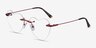 Amore Red MetalEyeglass Frames from EyeBuyDirect, Angle View