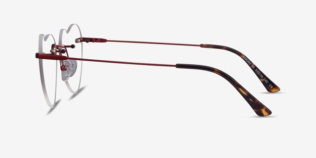 Amore Red MetalEyeglass Frames from EyeBuyDirect, Side View