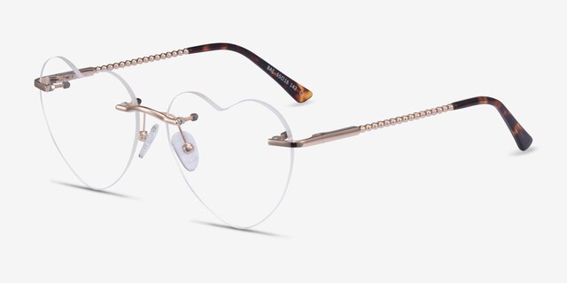 Bae Gold MetalEyeglass Frames from EyeBuyDirect, Angle View
