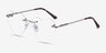 Bae Silver MetalEyeglass Frames from EyeBuyDirect, Angle View