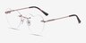 Bae Rose Gold MetalEyeglass Frames from EyeBuyDirect, Angle View