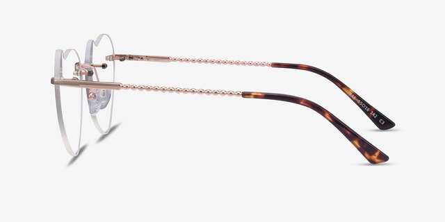 Bae Rose Gold MetalEyeglass Frames from EyeBuyDirect, Side View
