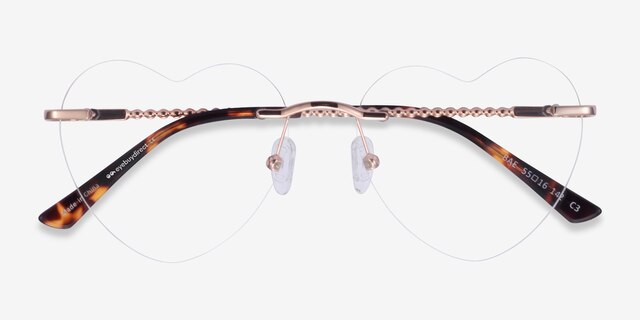Bae Rose Gold MetalEyeglass Frames from EyeBuyDirect, Closed View