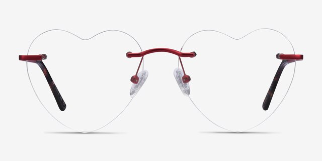 Bae Burgundy MetalEyeglass Frames from EyeBuyDirect, Front View