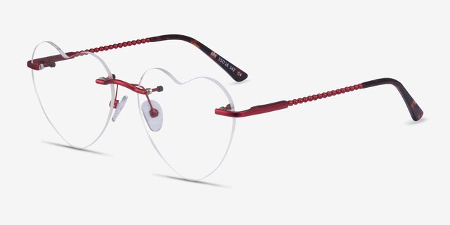 Bae Burgundy MetalEyeglass Frames from EyeBuyDirect, Angle View