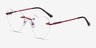 Bae Burgundy MetalEyeglass Frames from EyeBuyDirect, Angle View