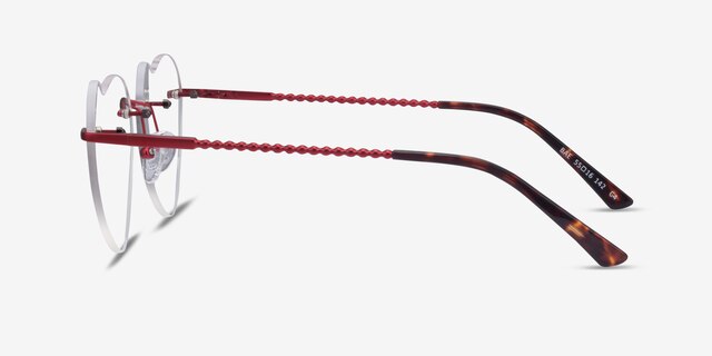 Bae Burgundy MetalEyeglass Frames from EyeBuyDirect, Side View