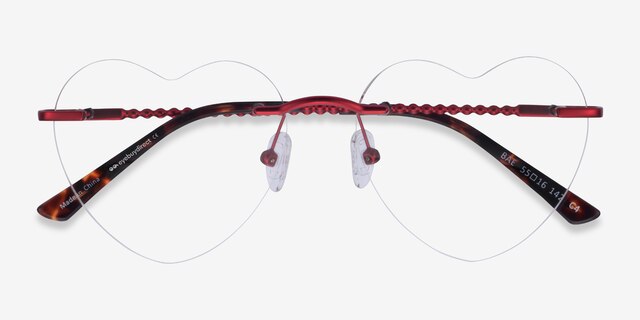 Bae Burgundy MetalEyeglass Frames from EyeBuyDirect, Closed View