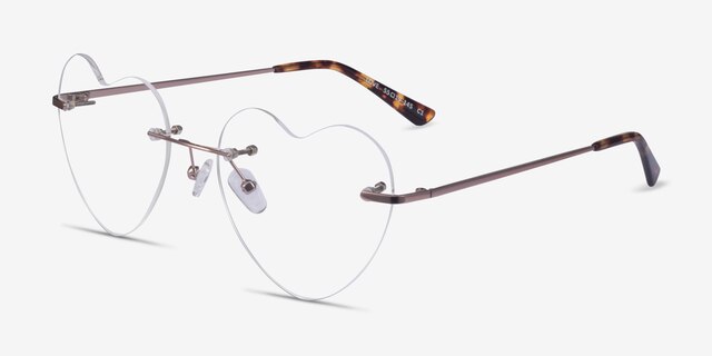Love Rose Gold MetalEyeglass Frames from EyeBuyDirect, Angle View