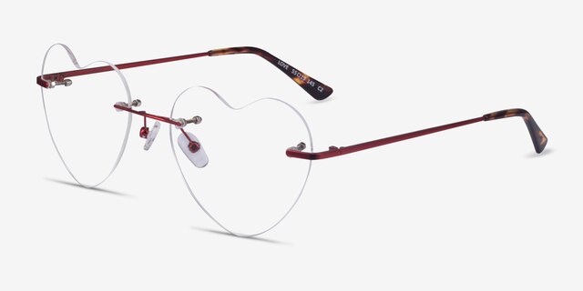 Love Burgundy MétalMontures de lunettes de vue d'EyeBuyDirect, Vue d'Angle