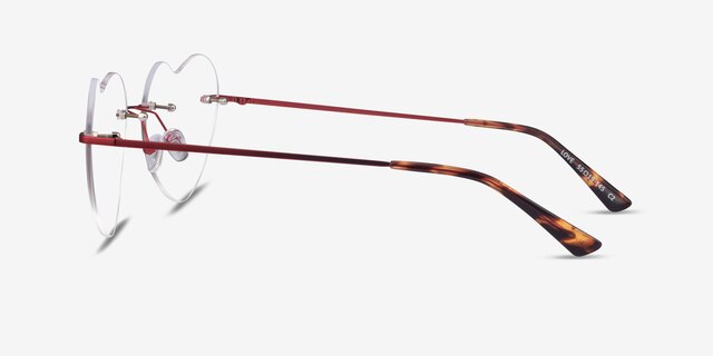 Love Burgundy MétalMontures de lunettes de vue d'EyeBuyDirect, Vue de Côté