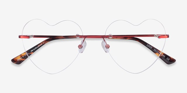 Love Burgundy MétalMontures de lunettes de vue d'EyeBuyDirect, Vue Rapprochée