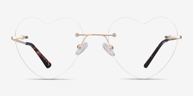 Love Light Gold MetalEyeglass Frames from EyeBuyDirect, Front View