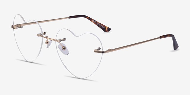 Love Light Gold MetalEyeglass Frames from EyeBuyDirect, Angle View