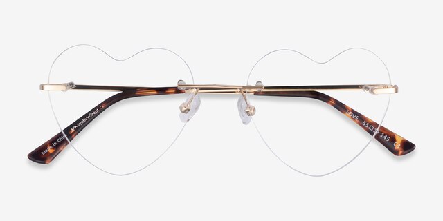 Love Light Gold MetalEyeglass Frames from EyeBuyDirect, Closed View