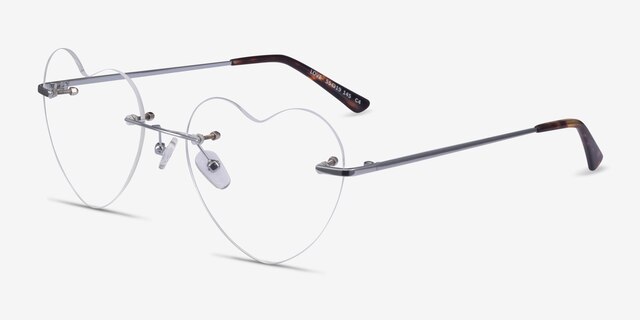 Love Silver MetalEyeglass Frames from EyeBuyDirect, Angle View