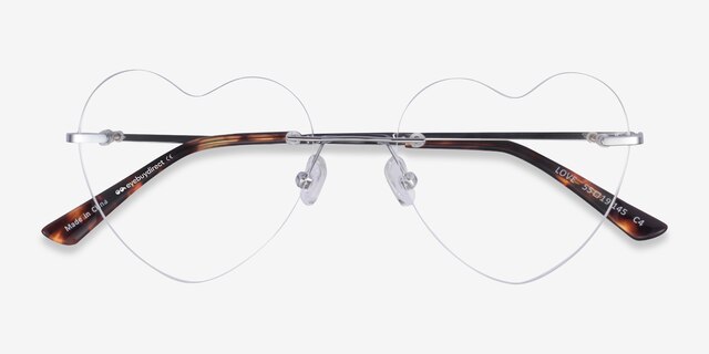 Love Silver MetalEyeglass Frames from EyeBuyDirect, Closed View