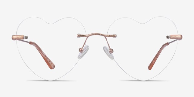 Spark Glitter Rose Gold MetalEyeglass Frames from EyeBuyDirect, Front View