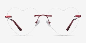 Spark Glitter Red Métal Montures de lunettes de vue d'EyeBuyDirect, Vue de Face