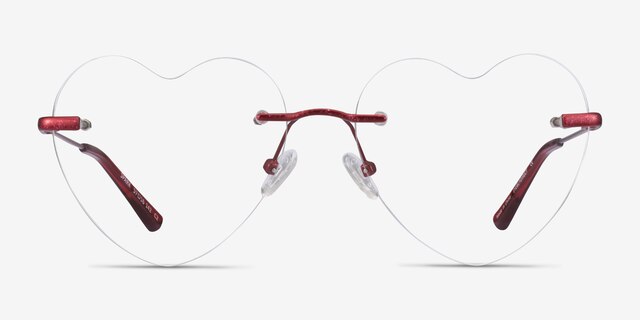 Spark Glitter Red MetalEyeglass Frames from EyeBuyDirect, Front View