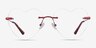 Spark Glitter Red MetalEyeglass Frames from EyeBuyDirect, Front View