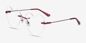 Spark Glitter Red Métal Montures de lunettes de vue d'EyeBuyDirect, Vue d'Angle