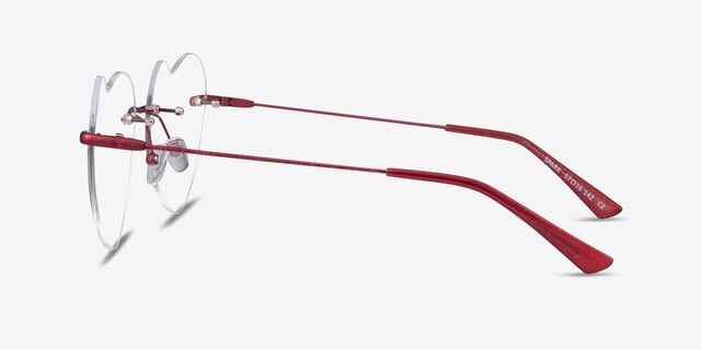 Spark Glitter Red MetalEyeglass Frames from EyeBuyDirect, Side View
