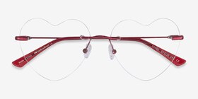 Spark Glitter Red Métal Montures de lunettes de vue d'EyeBuyDirect, Vue Rapprochée