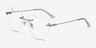 Spark Glitter Silver MetalEyeglass Frames from EyeBuyDirect, Angle View