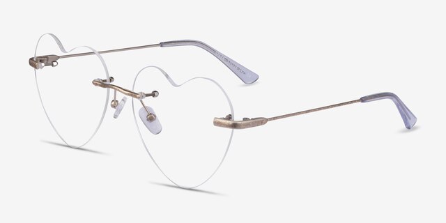 Spark Glitter Gold MetalEyeglass Frames from EyeBuyDirect, Angle View